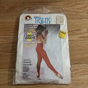 Vintage Stirrup Tights Navy Size Average 1 Pair Seamless 100% Stretch Nylon NEW